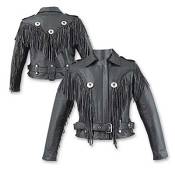 Braided Fringed and Concho Leather Jacket